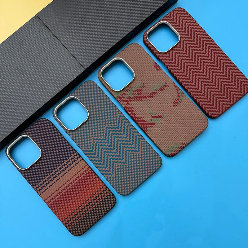 Mobile Phone Covers iPhone 16pro Cell Phone case Aramid Fiber Carbon case Magnetic for iPhone 16 Pro Max case