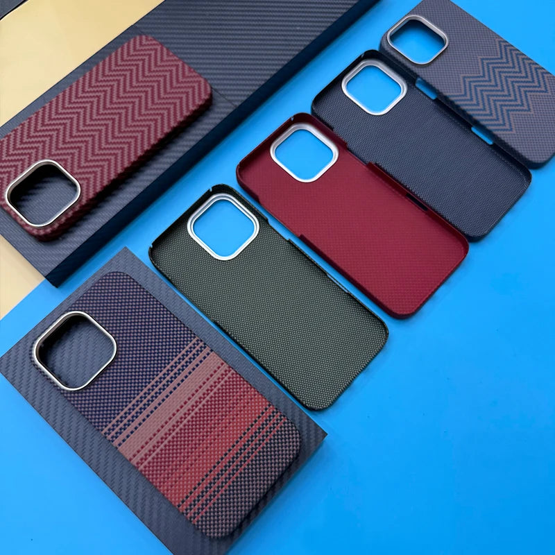 Mobile Phone Covers iPhone 16pro Cell Phone case Aramid Fiber Carbon case Magnetic for iPhone 16 Pro Max case