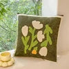 Nordic Living Room Towel Embroidered Pillow Cushion Bedroom Headboard Pillow Lumbar Support Backrest Pillow Cover