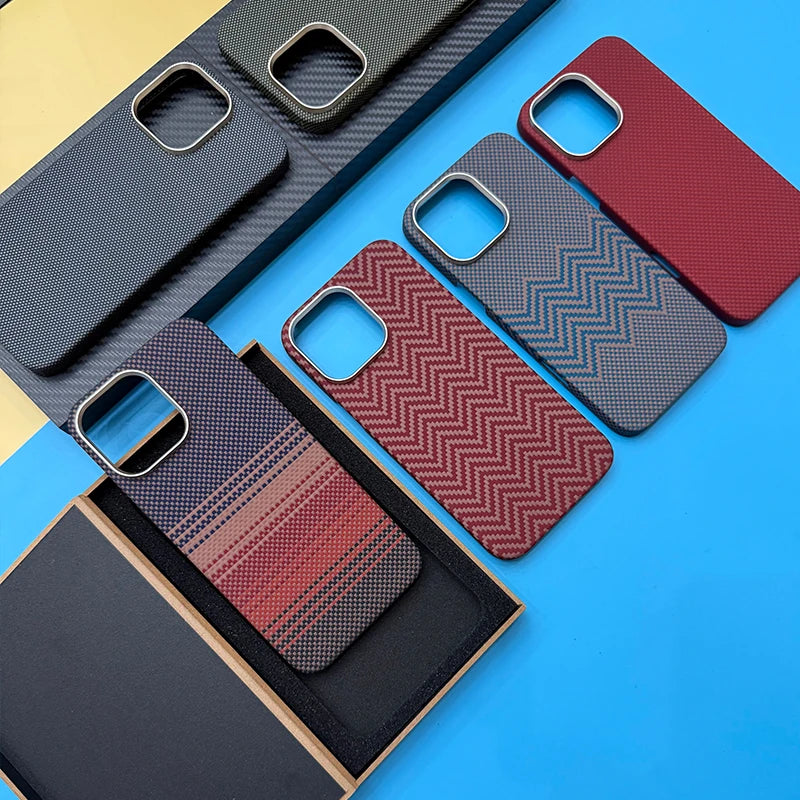 Mobile Phone Covers iPhone 16pro Cell Phone case Aramid Fiber Carbon case Magnetic for iPhone 16 Pro Max case