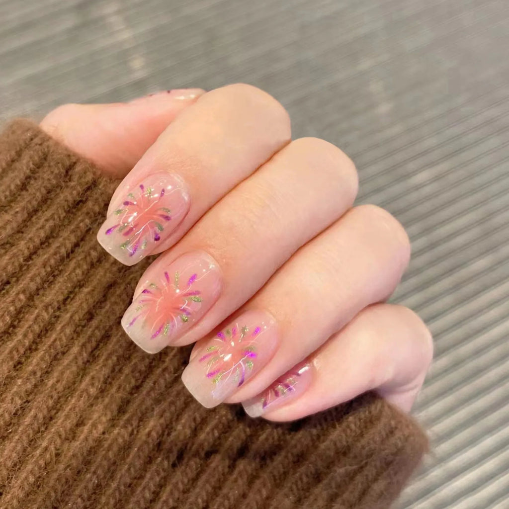24 Pcs Gradient Nails Art Collection Press on Nails Artificial Fingernails Customize Candy False Nails for Everydaywear 3096