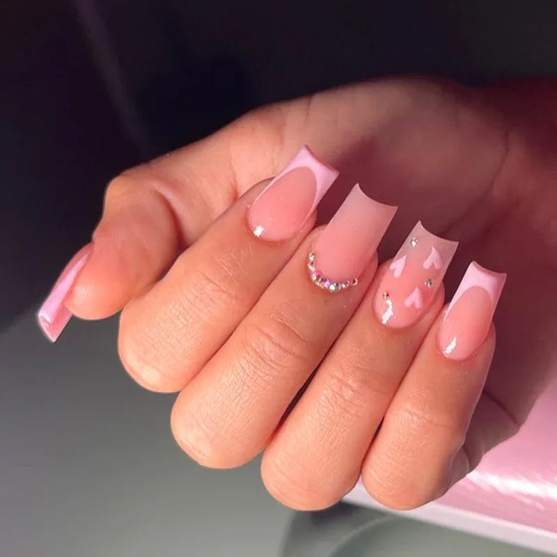 24 Pcs Gradient Nails Art Collection Press on Nails Artificial Fingernails Customize Candy False Nails for Everydaywear 3096