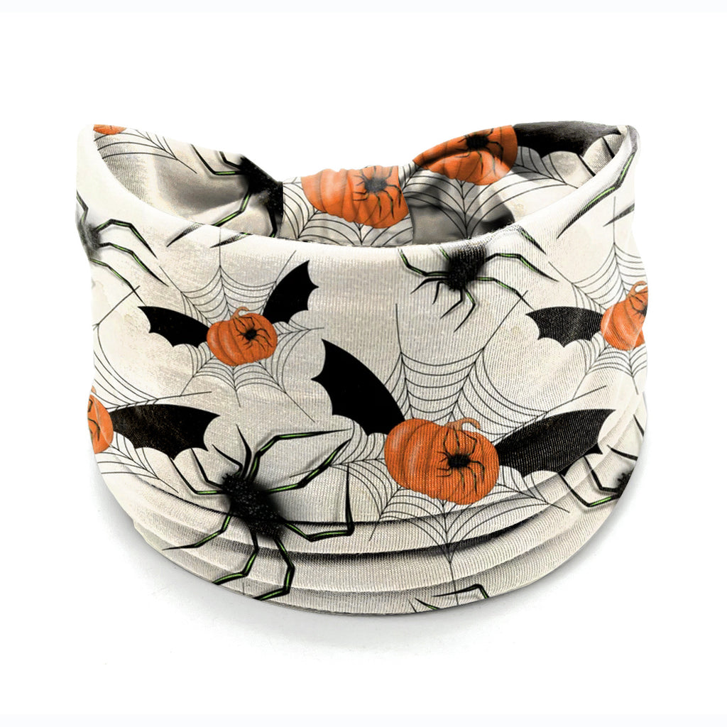 Halloween Headbands For Women Wide Turban Dress Up Costume Headwraps Pumpkin Spider Web Bad Skeleton Hair Band