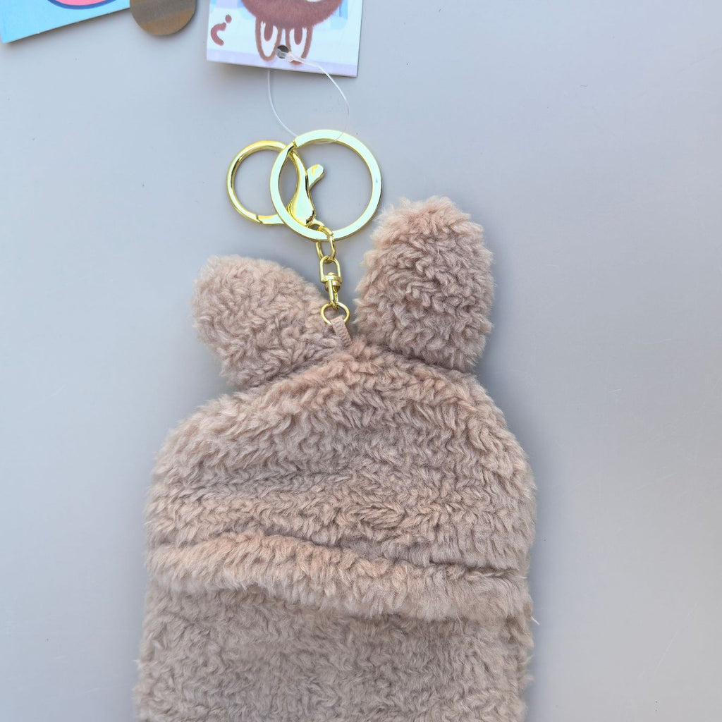 1pc Cartoon Plush Cloth Purse Card Bag Plush Small Wallet Bank Card Storage Bag