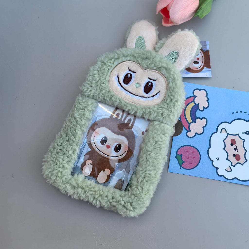 1pc Cartoon Plush Cloth Purse Card Bag Plush Small Wallet Bank Card Storage Bag