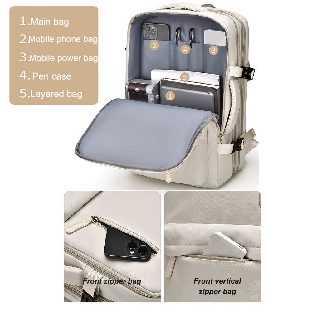 Geestock Travel Backpack Large Capacity Cabin Bags Carryon For Laptop 15.6 Inch Backpack Waterproof Luggage Backpack Ryanair