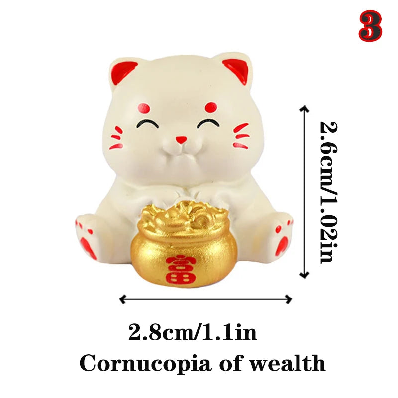Cartoon Lucky Cat Decorative Accessories Environmental Resin Car Ornaments Mini Landscape