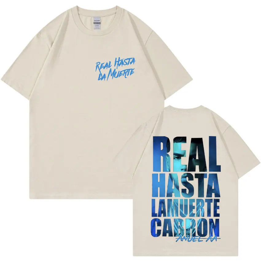 Anuel AA Tour 2025 Fashion Double Sided Print High Street Graphic Comfort Tee Shirts Mens Casual Aesthetic Oversized Y2K Tshirts