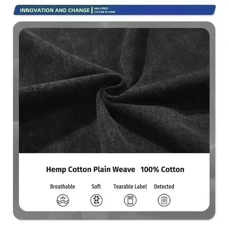 Anime Demon Slayer Shinazugawa Sanemi Cool Printed T-shirt Women Tshirts Vintage Washed Cotton Tee Harajuku Gothic Men T Shirt