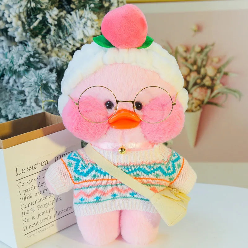 30cm Kawaii Lalafanfan Duck Plush Toy Cartoon Lalafanfan Duck Doll Soft Stuffed Animal Plushie Birthday Gifts For Girl Children