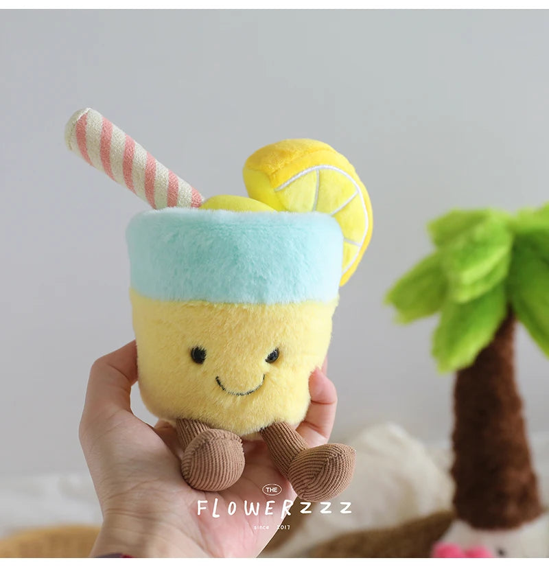 JELLYCAT Lemonade Coconut Plushies Very Soft Palm Tree Red Coral Plush Toy Cartoon Doll Home Decor Xmas Gifts Girl