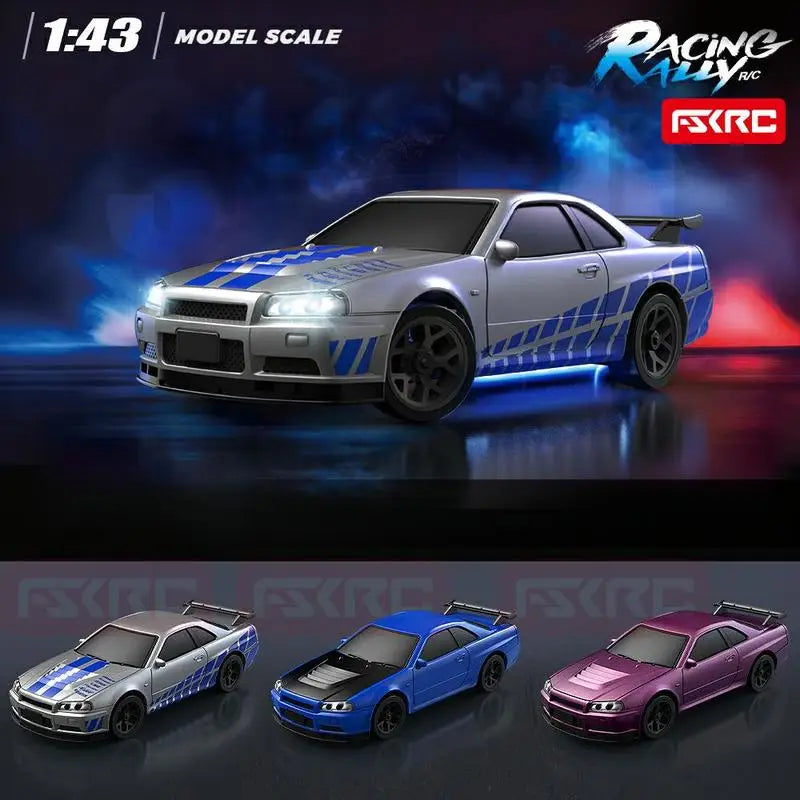 HBToys 1:43 Scale RC Car Simulation Racing Model Dual-Body Dual-Tire Version 2.4G 4WD ESP Gyro Drift Car for Toy Hobbies