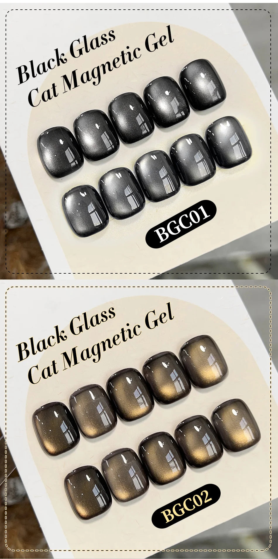 BORN PRETTY 10ml Black Glass Cat Magnetic Gel Nail Polish Punk Style Nail Art Manicure Varnis Semi Permanent Gel for Winter Nail