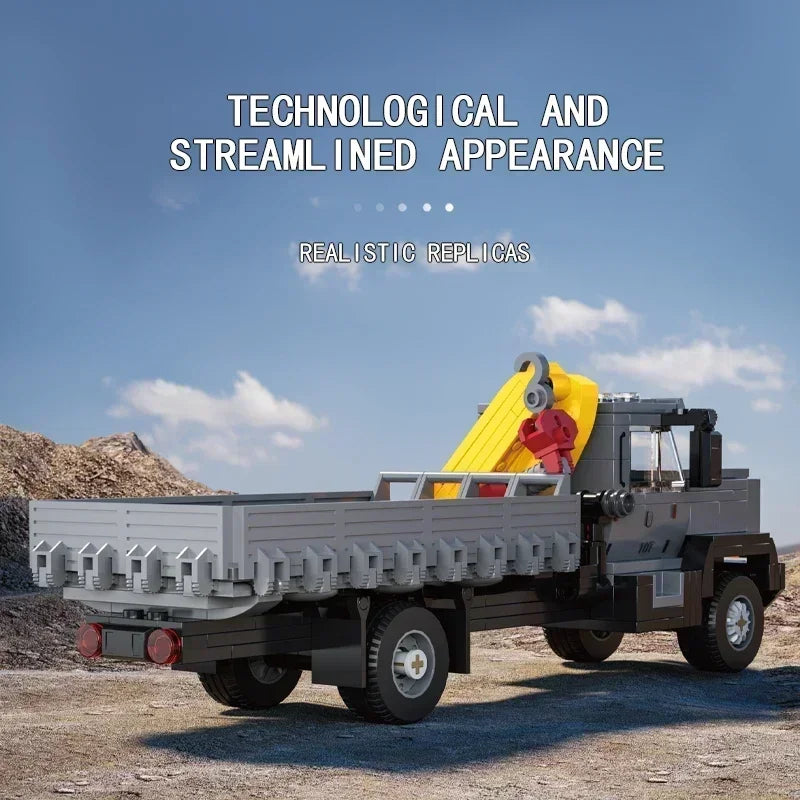 349PCS Crane Truck Truck-Mounted Crane MOC Building Blocks Engineering Vehicle Truck Transport Car Model Bricks Toys Gifts 66023