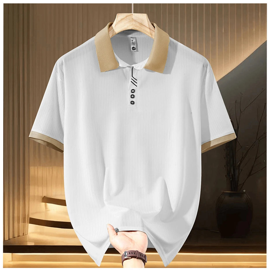 13XL 10XL Plus Size Polo Shirts Men Summer Short Sleeve Polo Shirts Male Contrast Color Polo Shirts Big Size 13XL