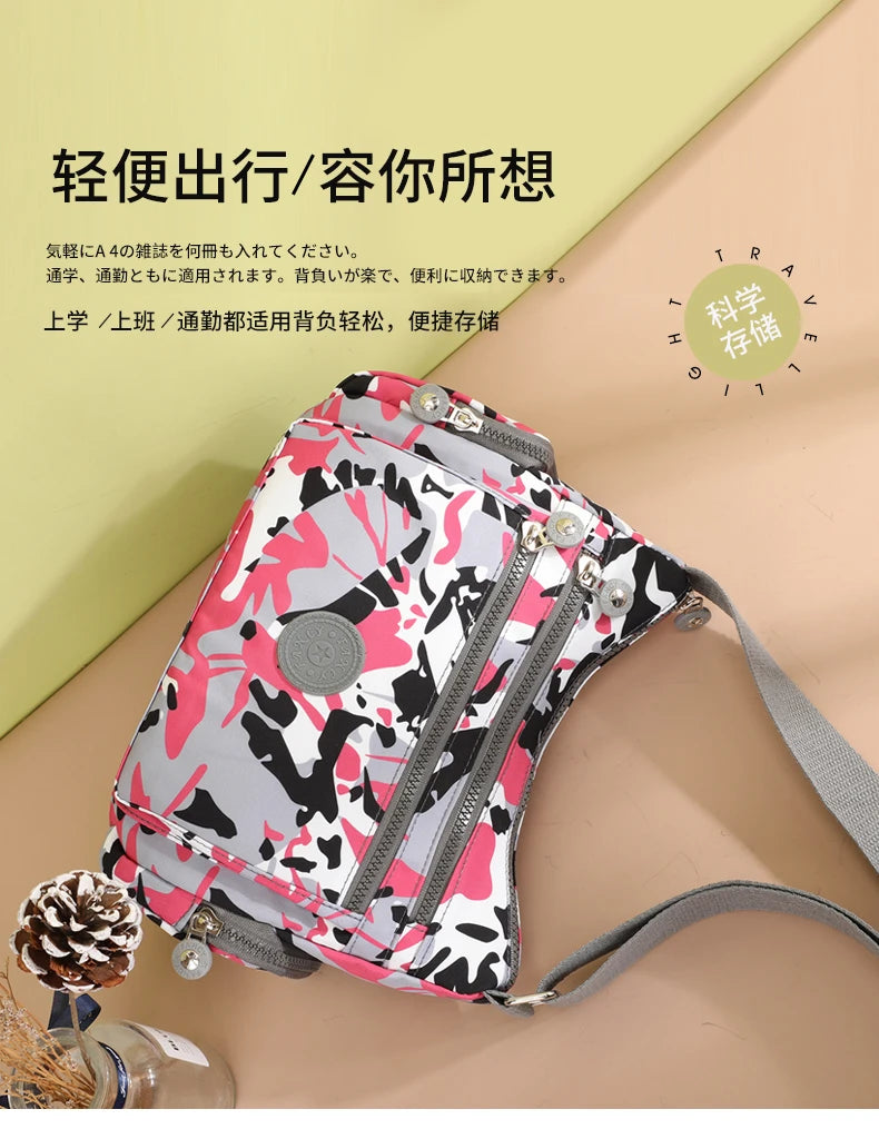 Women Shoulder Bag Handbag Nylon Waterproof  CrossBody Bag Ladies Messenger Bag