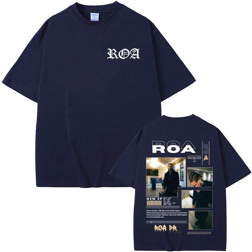 Rapper Roa Album Tour 2025 T-Shirt 100% Cotton Tshrit Summer Hip Hop Punk Comfort Tee Shirt High Street Tide Short Sleeve Unisex