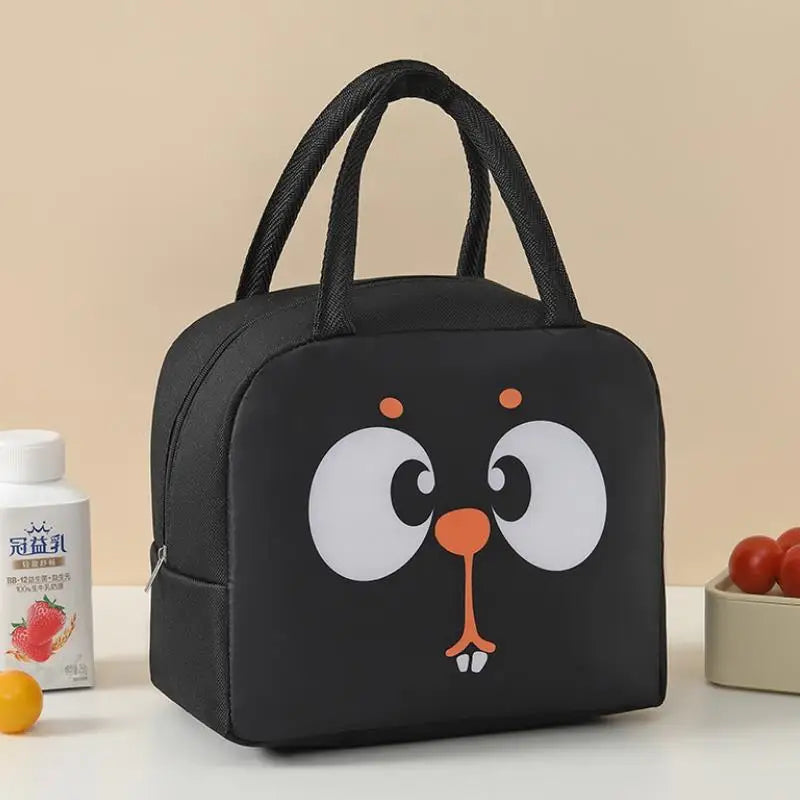 Cartoon Insulated Bag Oxford Cloth Lunch Box Bag Insulated Bento Box Bag, Hand In Hand Rice Bag Camping Fresh-Keeping Ice Bag