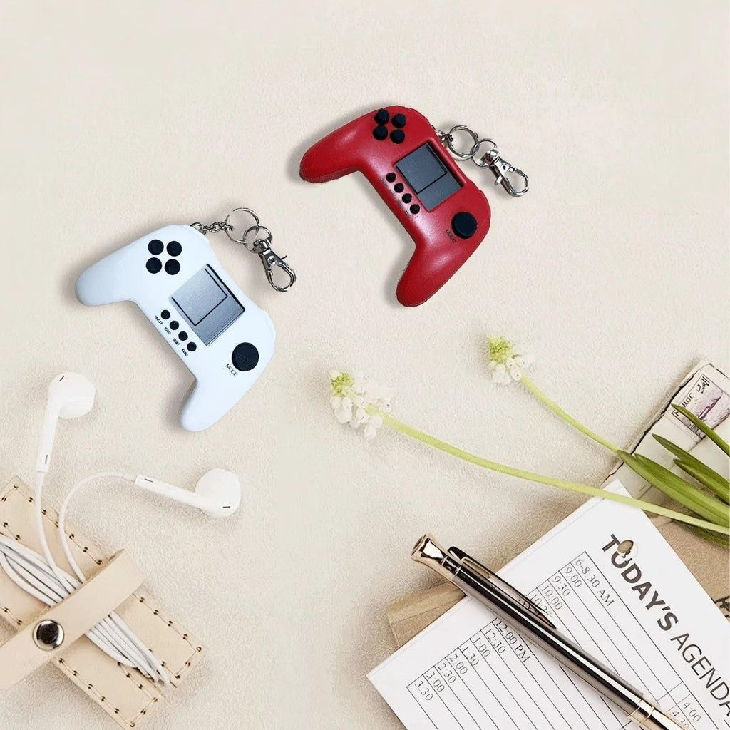 GAMINJA GC61 Mini Handheld Game Players Machine Pocket Game Console Built in Retro Games Use for Key Chain Ring Holder