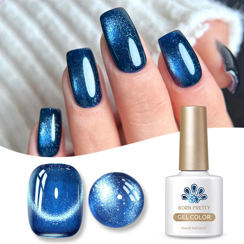 BORN PRETTY Cat Magnetic Gel Nail Polish 10ml Crystal Holographics Glass Bead Semi Permanent Soak Off UV LED Nail Art Manicure