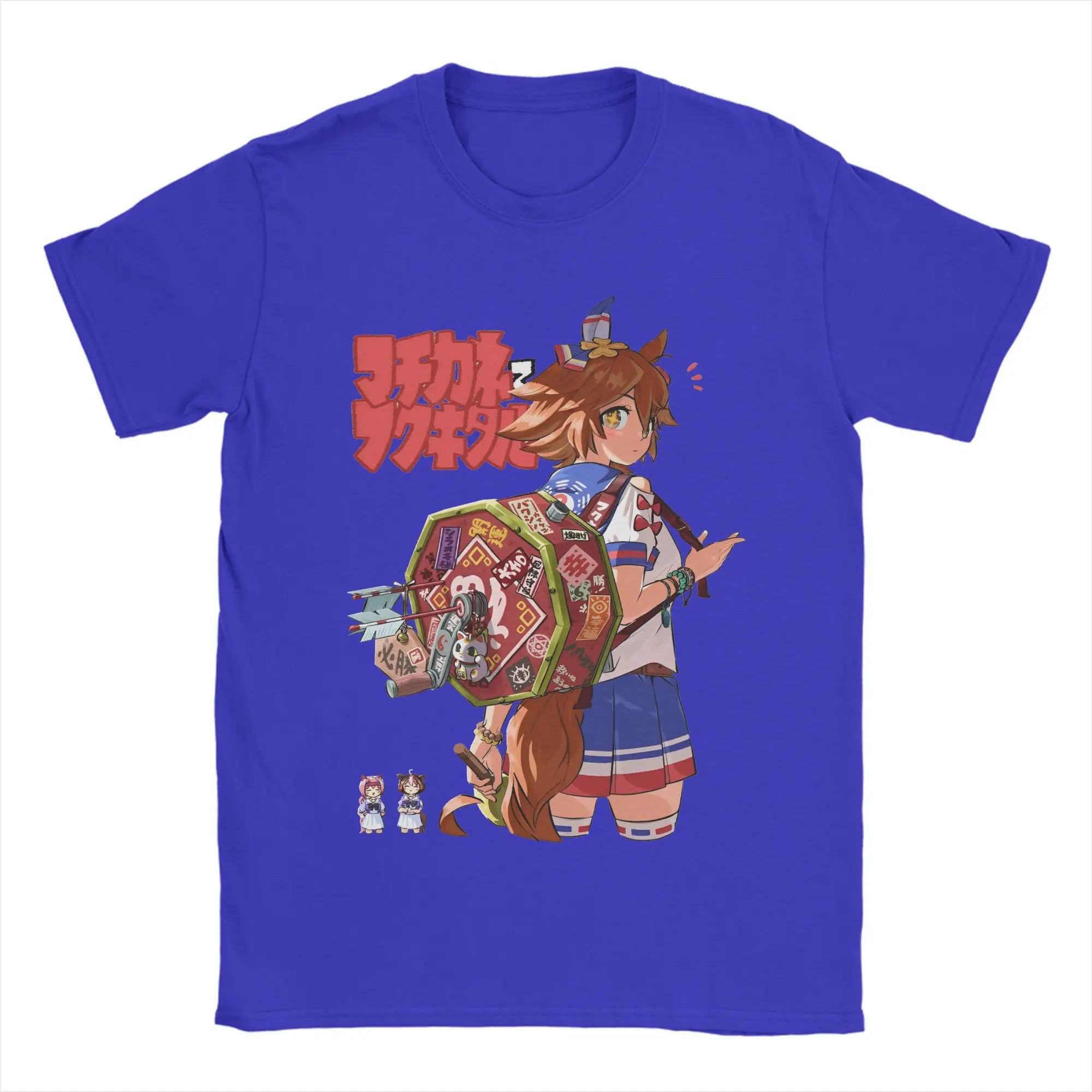 Beach Uma Musume Pretty Derby  Amine Novelty T-Shirts  Pure Cotton Tshirt for Mens Aesthetic Printed Short Sleeve Tees