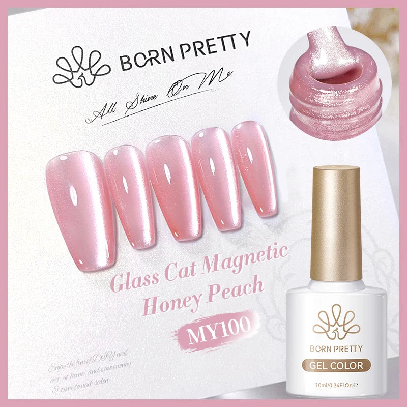 BORN PRETTY 10ml Pink Water Light Cat Magnetic Gel Polish Spaking Glitter UV LED Soak Off Gel Varnish Crystal DIY Manicure