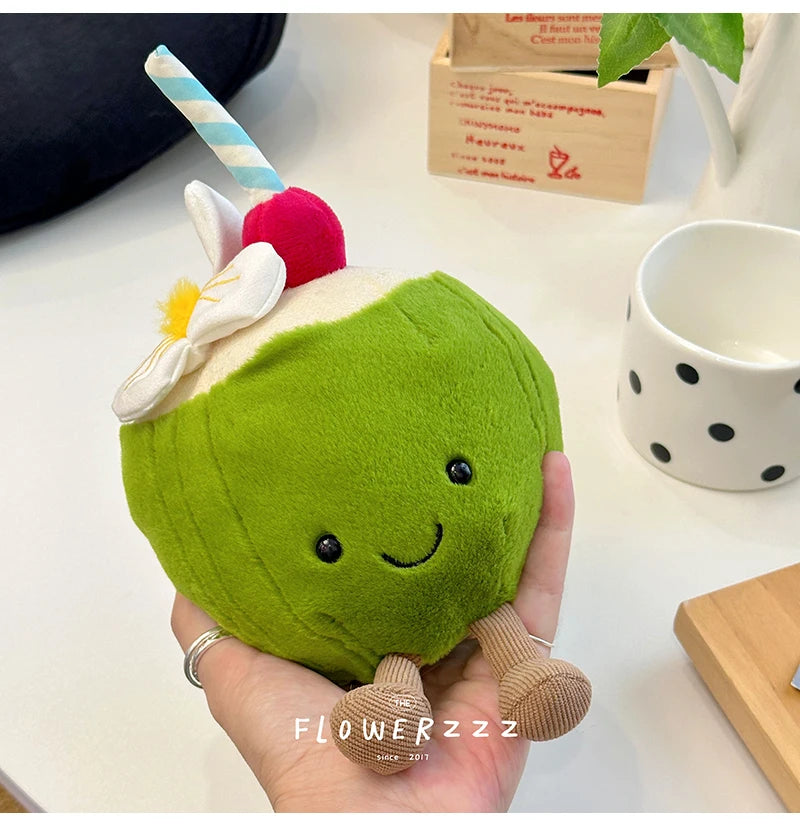 JELLYCAT Lemonade Coconut Plushies Very Soft Palm Tree Red Coral Plush Toy Cartoon Doll Home Decor Xmas Gifts Girl