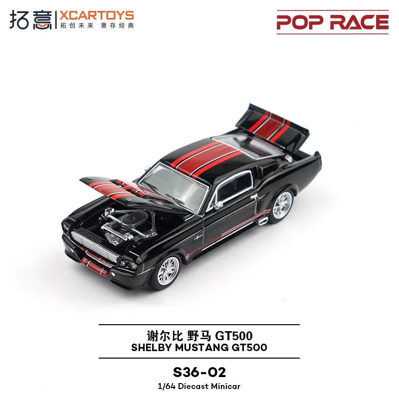 Xcartoys x POP RACE 1:64 Shelby Mustang GT500 Eleanor Tribute Black Diecast Model Car