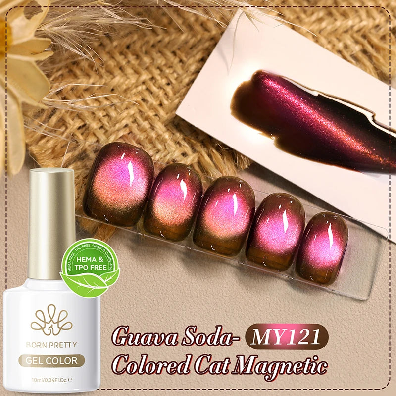 BORN PRETTY HEMA TPO FREE 10ml Rhine Lake Blue Cat Magnetic Gel Polish Semi  Permanent Soak Off UV Gel Nail Art Varnish Manicure