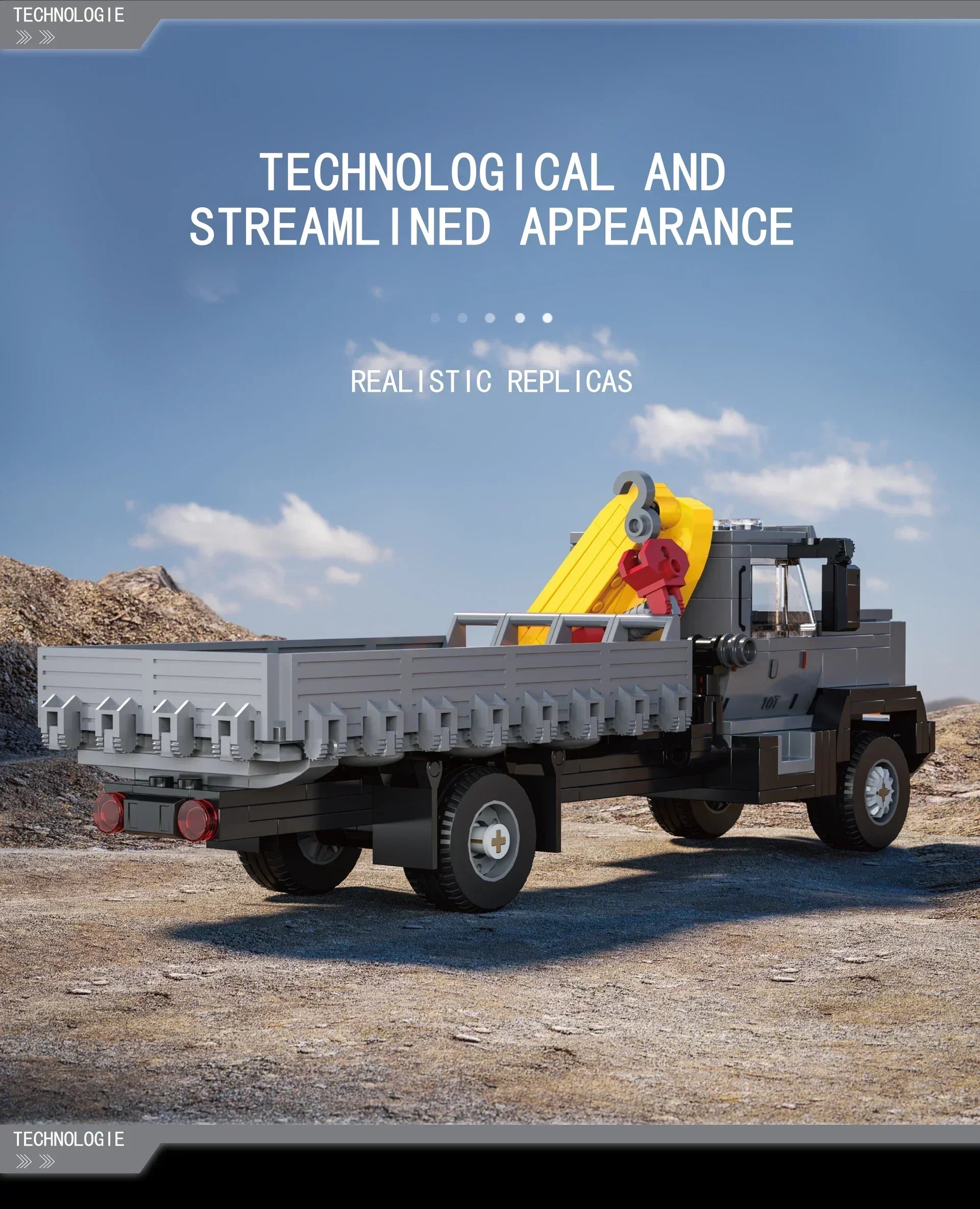 349PCS Crane Truck Truck-Mounted Crane MOC Building Blocks Engineering Vehicle Truck Transport Car Model Bricks Toys Gifts 66023