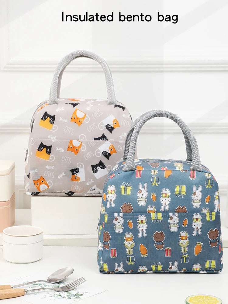 1PC Portable Lunch Bags Thermal Insulation Lunch Box Storage Bag Children's School Lunch Box Bag Picnic Storage Large Capacity