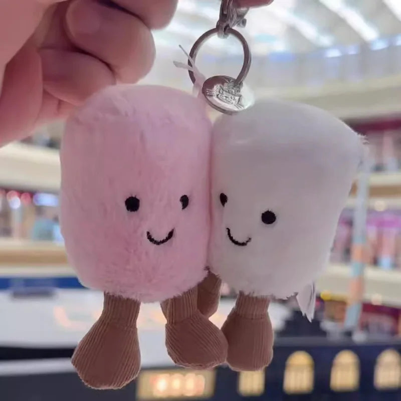 JC Jelly Plush Cat Cotton Candy Two Tone Cute Soft Two Tone Keychain Bag Pendant Plush Accessories Doll Car Pendant Holiday Gift