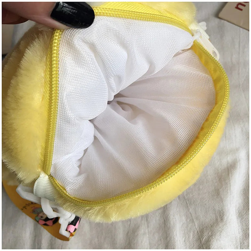 28cm Cute LaLafanfan Cafe Duck Plush Backpack Kawaii Toys Stuffed Crossbody Bag Doll Shoulder School Bag for Girls Gift