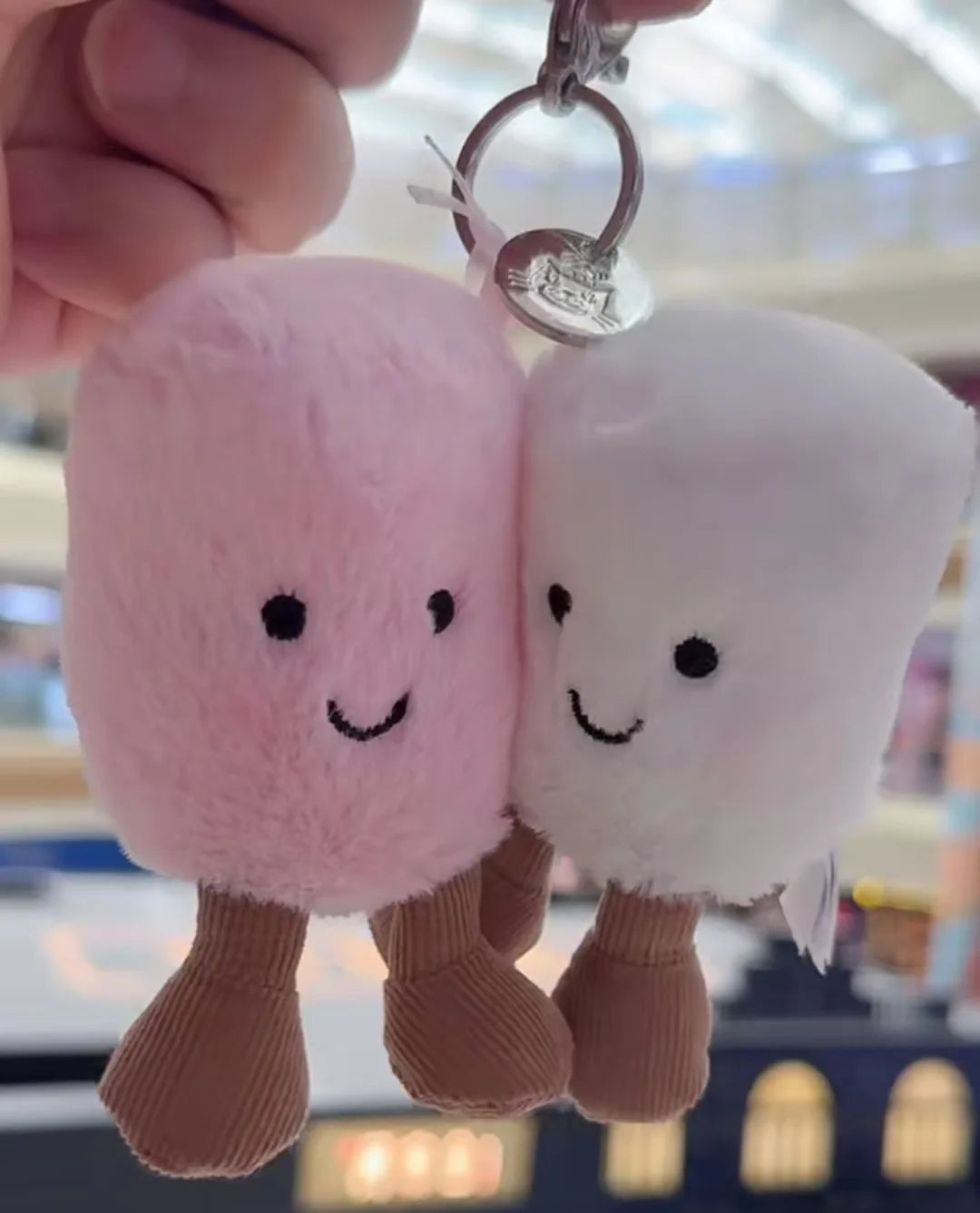 JC Jelly Plush Cat Cotton Candy Two Tone Cute Soft Two Tone Keychain Bag Pendant Plush Accessories Doll Car Pendant Holiday Gift