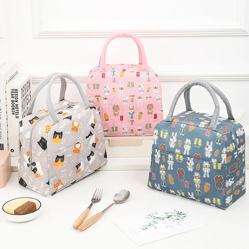 1PC Portable Lunch Bags Thermal Insulation Lunch Box Storage Bag Children's School Lunch Box Bag Picnic Storage Large Capacity