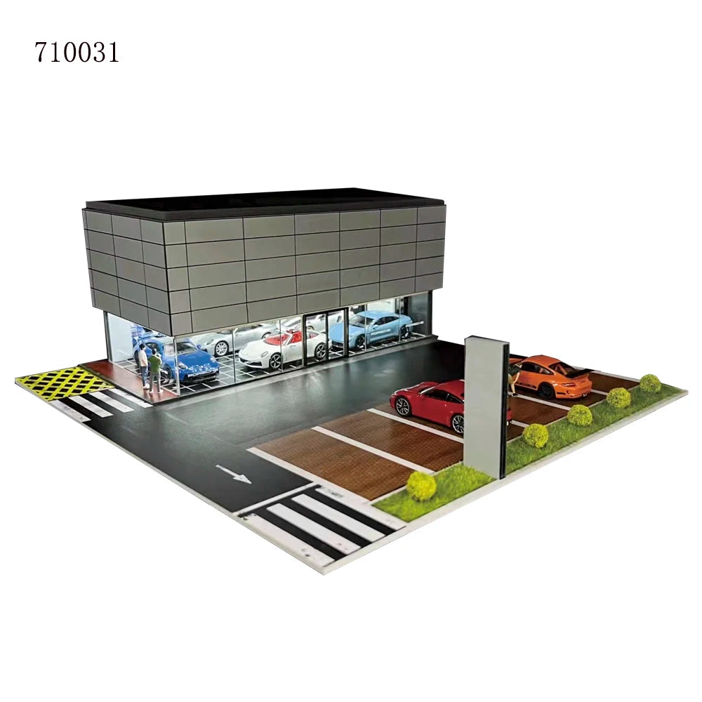 GFans NEW 1:64 Scale Diorama Car Garage Model Parking Lot for Display Gifts Scene Collection Display Car Assembly Scenes Toy