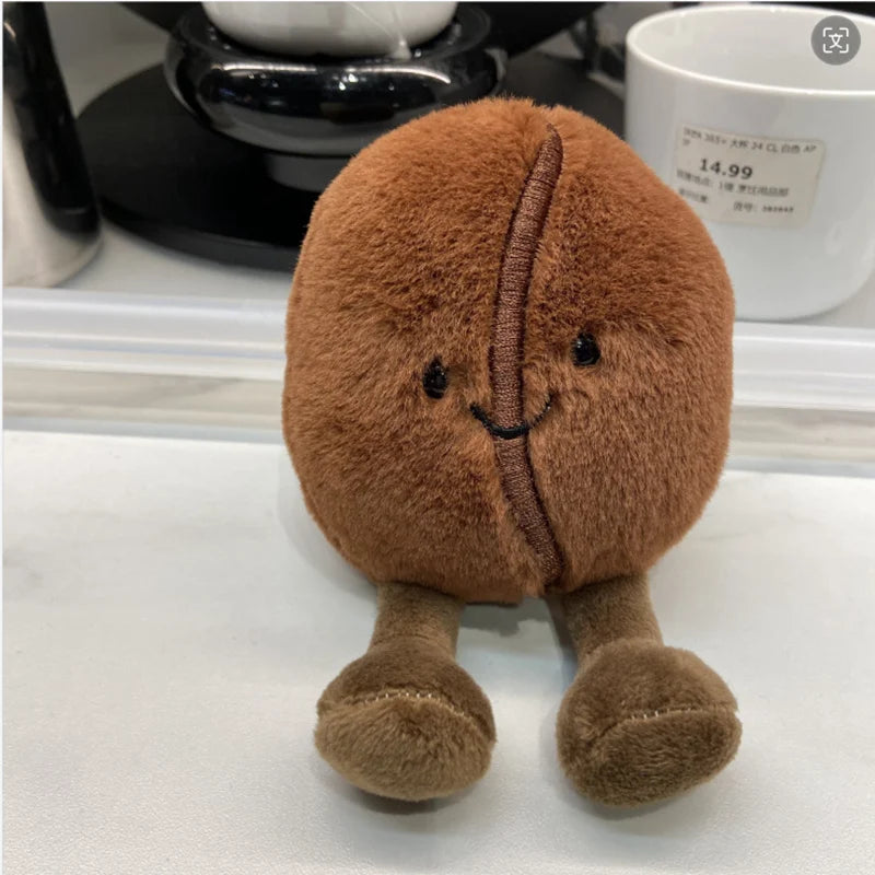 Jellycat Fashion Cute Coffee Bean Doll Stuffed Anime Coffee Food Plush Toy Cartoon Soft Plushies Home Table Decorations