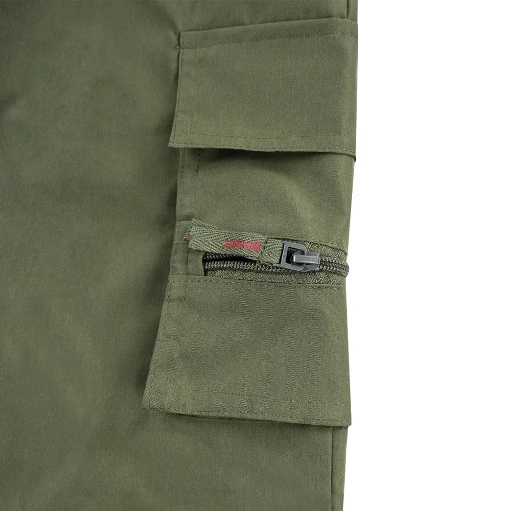 Paris Printed Casual Work Shorts Men's Multi-pocket Loose Drawstring Cargo Shorts Outdoor Sports Short Pants for Men Streetwear