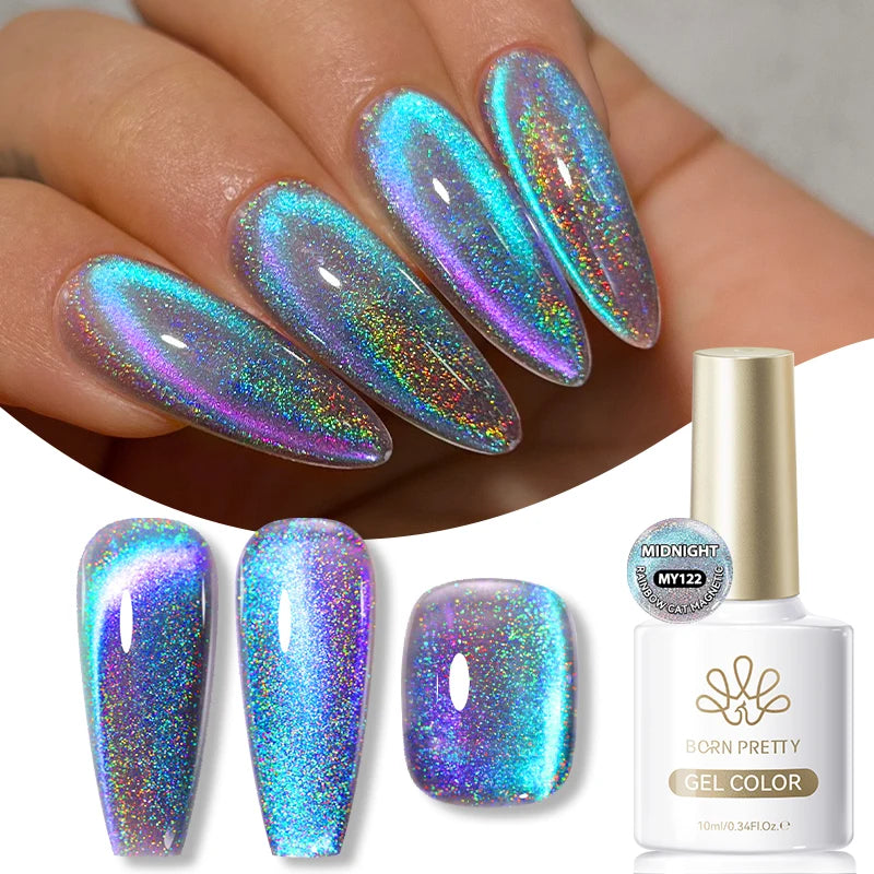 BORN PRETTY Cat Magnetic Gel Nail Polish 10ml Crystal Holographics Glass Bead Semi Permanent Soak Off UV LED Nail Art Manicure