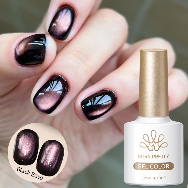 BORN PRETTY 10ml Pink Water Light Cat Magnetic Gel Polish Spaking Glitter UV LED Soak Off Gel Varnish Crystal DIY Manicure