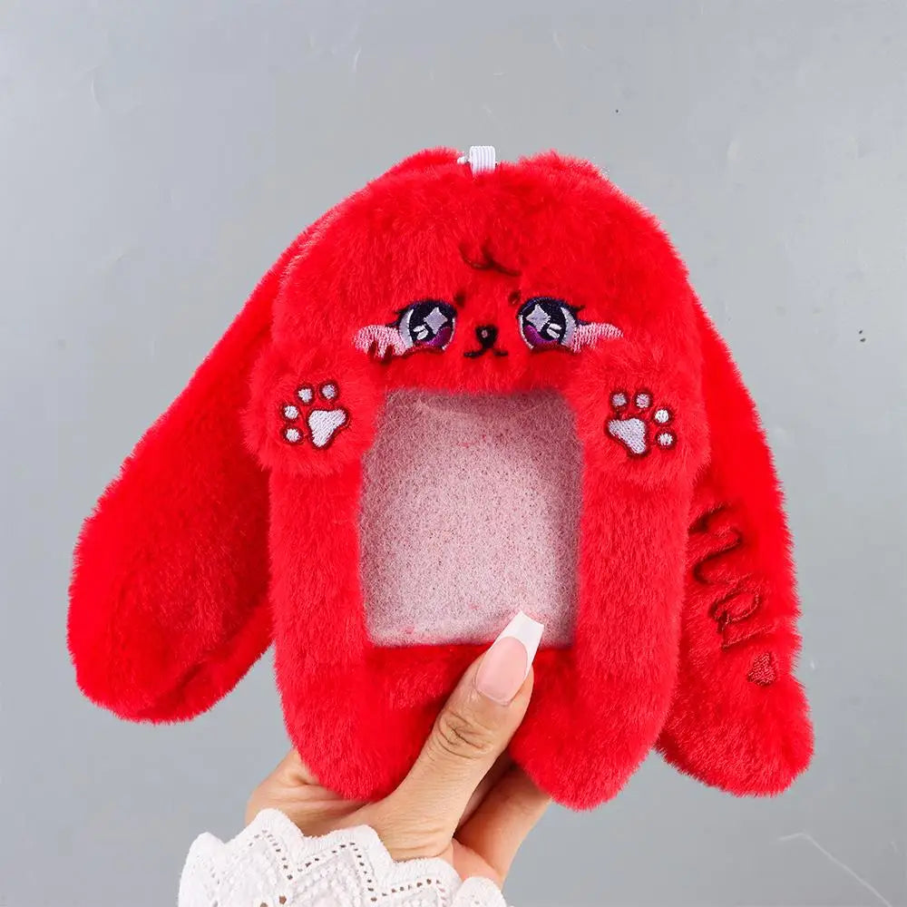 Cartoon Cute Plush Photocard Case Cartoon Bag Keychain Fox Photocard Case Student Card Holder Idol Photos Protective Cover