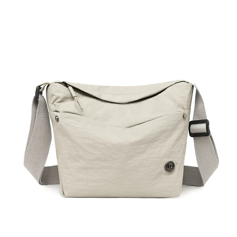 Ultra-light Nylon Crossbody Bag for Women Adjustable Wide Strap Lightweight Women's Bag Zipper Closure Stylish Messenger Bag