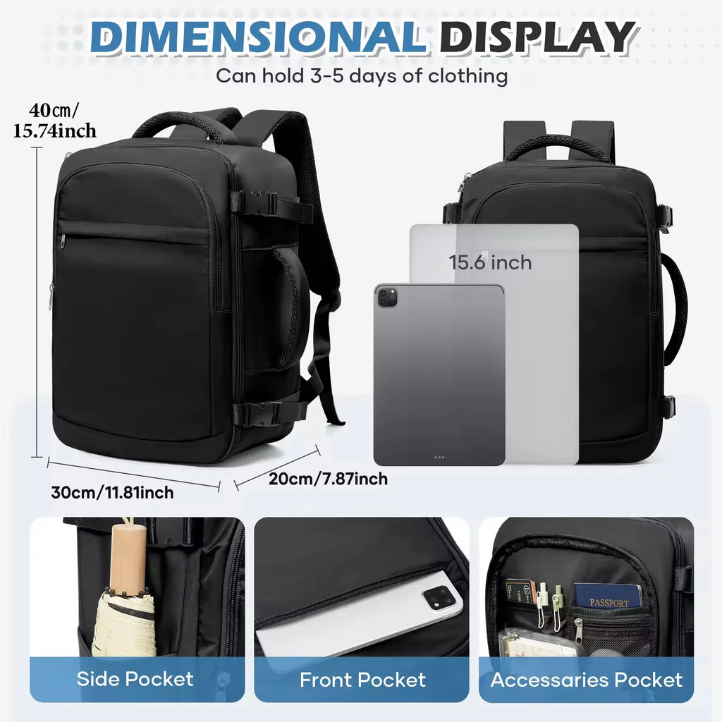 Men 15.6 inch Laptop Bag Cabin Airplane Travel Backpack 40x30x20, Hand Luggage Cabin Backpack Wizzair 40x30x20, College Backpack