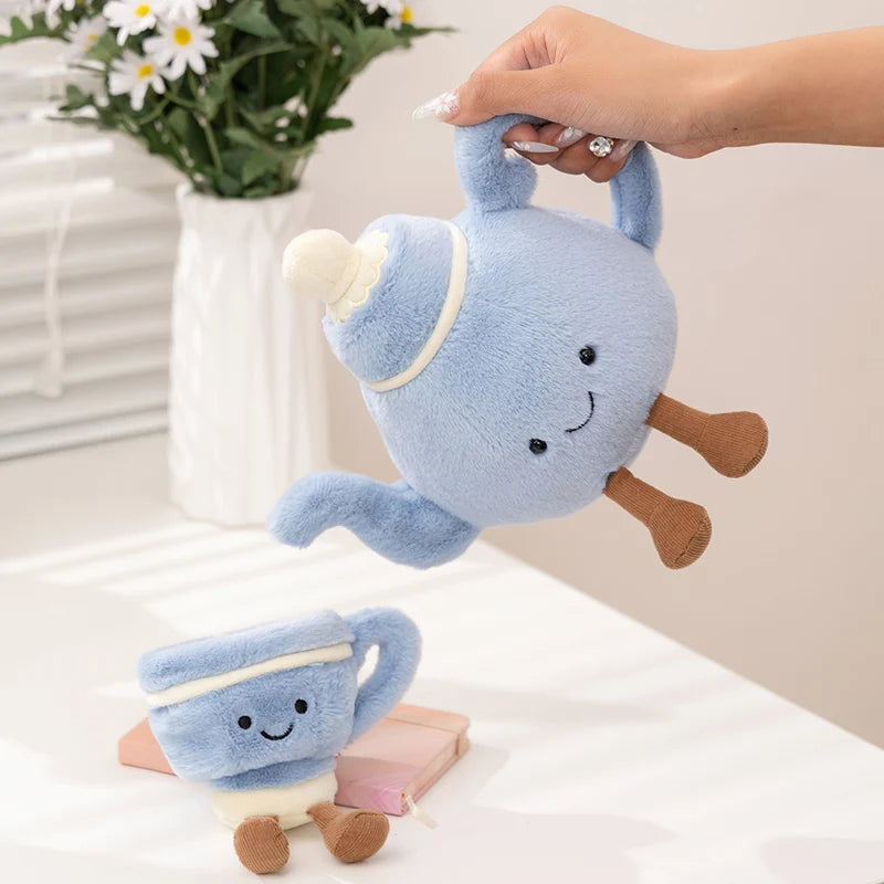 Cartoon Fun Hot Sell Cookie Plush Doll Pentant Cake Baguette Cinnamon Teapot Coffee Cup Plush Toy Home Decor Gift For Children