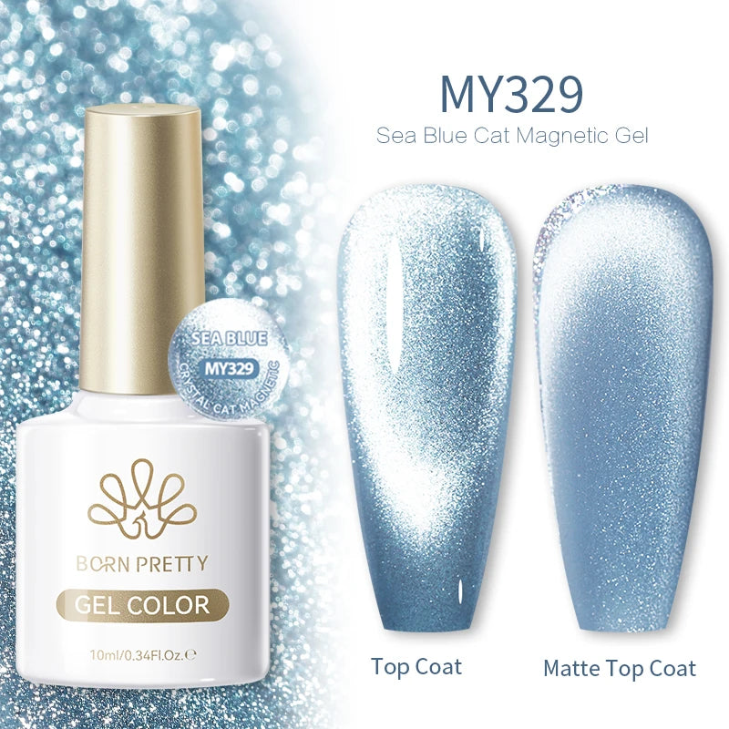 BORN PRETTY 10ml Auroras Glitter Cat Magnetic Gel Nail Polish Jelly Glass Bead Semi Permanent Soak Off UV LED Varnish Manicure