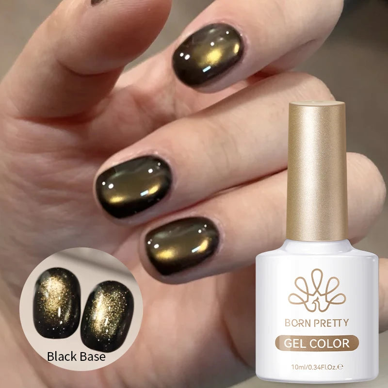 BORN PRETTY 10ml Auroras Glitter Cat Magnetic Gel Nail Polish Jelly Glass Bead Semi Permanent Soak Off UV LED Varnish Manicure