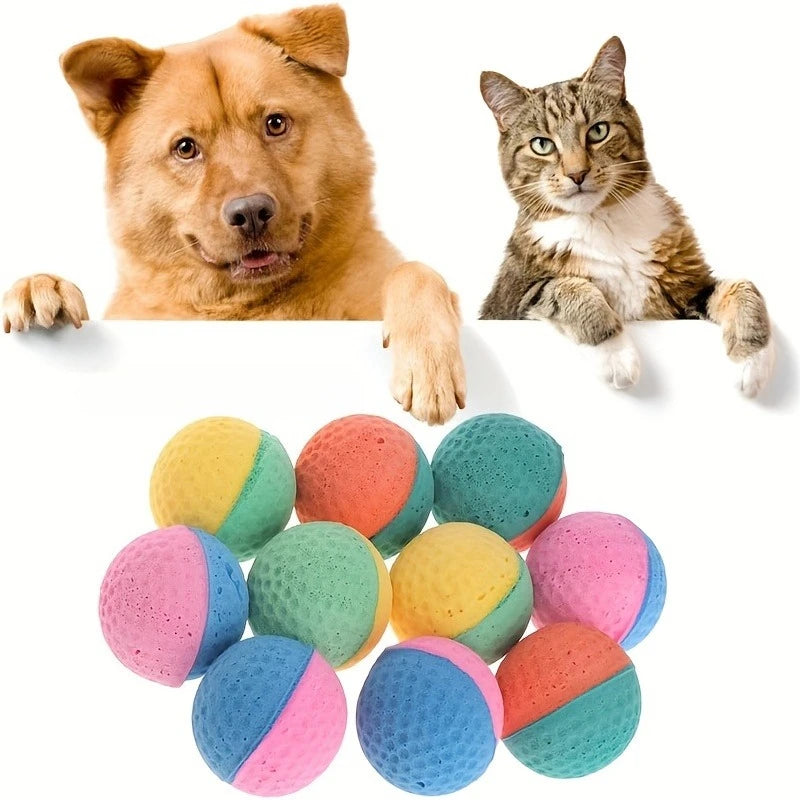 Cat Foam Ball Toys Pet Interactive Chase Sponge Balls for Pets Soft Bouncy Quiet Durable Bite Resistant Easy Clean Rubber Balls