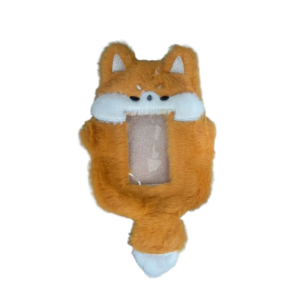 Multifunctional Photocard Case Bear/Rabbit/Chick Cute Photo Card Holder Cartoon Plush Bus Door Cards Sleeve School Office