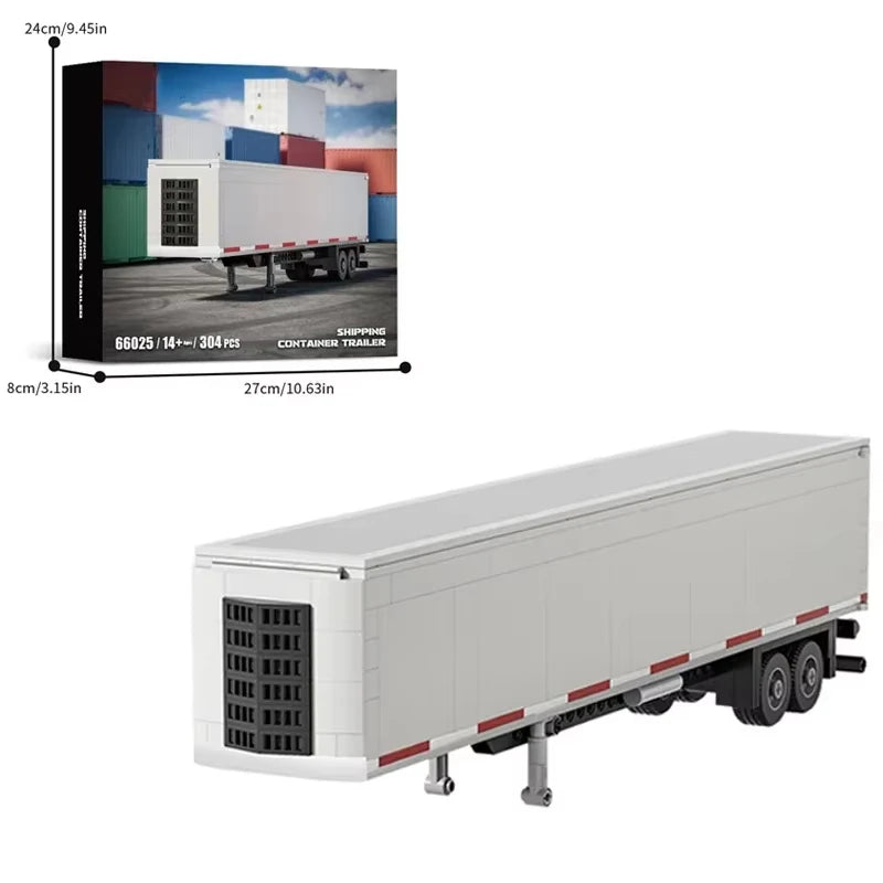 European&American Truck Head Building Blocks MOC Connectable Container Trailer Model Bricks Educational Toys For kids Gifts