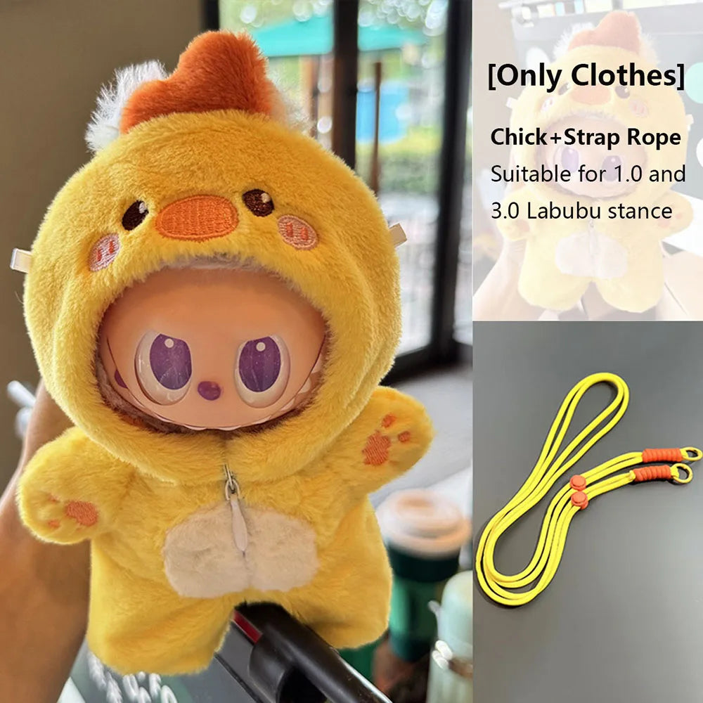 Only Clothes For 15-17cm Labubu Animal Elephant Cute Cat Clothes Set for 15-17cm Labubu Doll Clothes Accessories